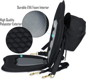 img 3 attached to Deluxe Padded Kayak Seat with Adjustable Backrest Support - WOOWAVE Canoe Seat for Fishing & Boating, Comfortable High Back Cushioned Seat with Detachable Storage Bag