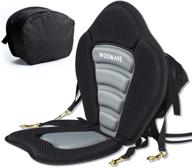 deluxe padded kayak seat with adjustable backrest support - woowave canoe seat for fishing & boating, comfortable high back cushioned seat with detachable storage bag логотип