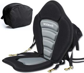 img 4 attached to Deluxe Padded Kayak Seat with Adjustable Backrest Support - WOOWAVE Canoe Seat for Fishing & Boating, Comfortable High Back Cushioned Seat with Detachable Storage Bag