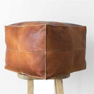 🪑 artouarzazate moroccan square poufs handmade - enhance comfort with natural brown color ottoman & footrest (brown) logo