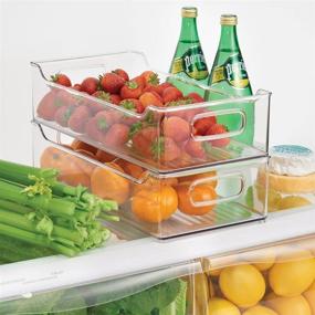 img 2 attached to 🗄️ mDesign Stackable Plastic Kitchen Pantry Cabinet Organizer - 6 Pack Clear Bins