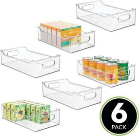 img 3 attached to 🗄️ mDesign Stackable Plastic Kitchen Pantry Cabinet Organizer - 6 Pack Clear Bins