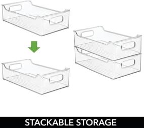 img 1 attached to 🗄️ mDesign Stackable Plastic Kitchen Pantry Cabinet Organizer - 6 Pack Clear Bins