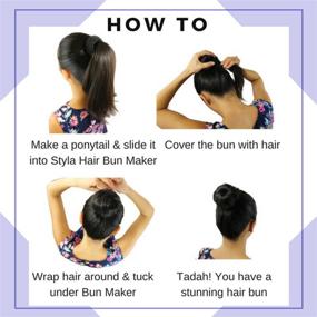 img 1 attached to 🍩 Styla Hair 3 Piece Donut Hair Bun Maker Set - Brown (Small, Medium, Large)