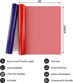 img 1 attached to 🎨 YRYM Permanent Vinyl Rolls - Glossy Red & Royal Blue - 12" x 5ft - Cricut, Silhouette, and Cameo Compatible - Craft Vinyl with Transfer Tape - Ideal for Signs, Scrapbooking, and DIY Projects