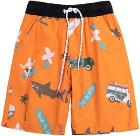 img 4 attached to 🏄 Techcity Trunks: Functional Drawstring Boys' Clothing for Surfing and Running in Swimwear