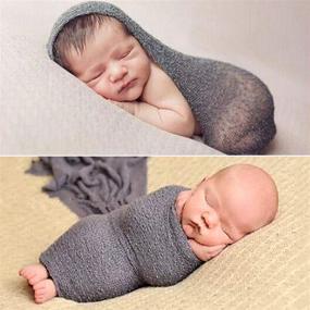 img 2 attached to 📸 Aniwon 2Pcs Newborn Photo Props: Long Ripple Wraps and DIY Blanket for Baby Boys and Girls - Grey & Dark Grey - Ideal for Photography Mat