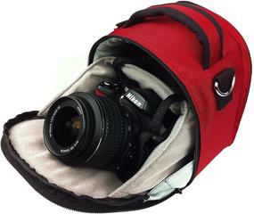 img 1 attached to Fire Red VanGoddy Laurel Carrying 🔥 Case Bag for Panasonic LUMIX Series Cameras