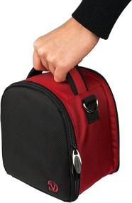 img 3 attached to Fire Red VanGoddy Laurel Carrying 🔥 Case Bag for Panasonic LUMIX Series Cameras