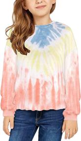 img 4 attached to 👚 Luvamia Girls Tie Dye Sweatshirts: Stylish Hoodie for Casual Crewneck Long Sleeve Look