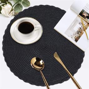 img 3 attached to 🍽️ Homaxy Round Braided Placemats Dining: Stylish and Practical Table Accessories