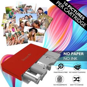 img 2 attached to SereneLife PICKIT21RD Red: Portable Instant Mobile Photo Printer - Wireless Color Picture Printing for Apple iPhone, iPad, Android Smartphone Camera - Mini Compact Pocket Size - Perfect for Easy Travel
