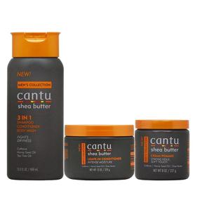 img 3 attached to 🧔 Dapperly Groomed: Cantu Men's Hair Care 3-Piece Set with 3-in-1 Action, Leave-In Conditioner & Cream Pomade