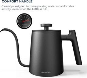 img 3 attached to ☕ Barista Standard Normcore Gooseneck Kettle with Thermometer - 1.2L/34oz - Ideal for All Stovetops