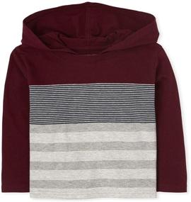 img 1 attached to 👕 Kids' Comfort in Style: The Children's Place Boys' Toddler Striped Hoodie Top