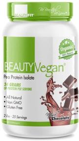 img 1 attached to Протеин-пудра BeautyVegan из гороха, шоколадная, 2 фунта - Усиление красоты и фитнеса