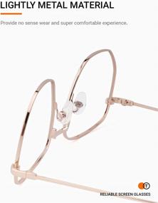 img 2 attached to TIJN Women's Trendy Metal Eyeglasses - Blue Light Blocking Glasses with Irregular Frame to Combat Eye Fatigue