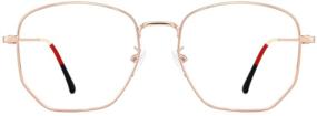 img 4 attached to TIJN Women's Trendy Metal Eyeglasses - Blue Light Blocking Glasses with Irregular Frame to Combat Eye Fatigue