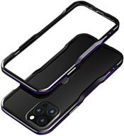 📱 henghui aluminum bumpers: iphone 12 mini 5.4-inch metal frame case, slim shock absorbent design - black+purple logo