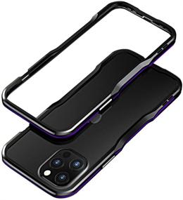 img 4 attached to 📱 HENGHUI Aluminum Bumpers: iPhone 12 Mini 5.4-INCH Metal Frame Case, Slim Shock Absorbent Design - Black+Purple