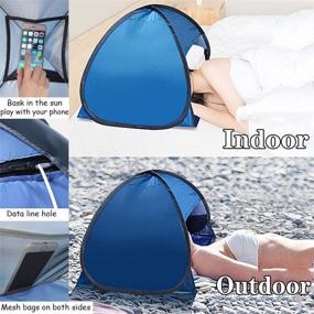 img 1 attached to 🏖️ YZKJ Beach Sun Shelters: Instant PopUp Canopy Shade Tent for Camping, Fishing, Hiking, Picnic – Portable, Windproof, Waterproof with Mobile Phone Stand