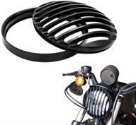 🏍️ enhance style and protection with the 5 3/4" black aluminum headlight grill cover for sportster roadster xl1200r xl883 883 custom xl883c/xl1200c low xl883l/xl1200l iron 883 xl883n logo