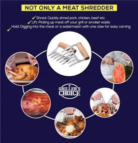 img 3 attached to 🔪 Ultimate Meat Shredder: Effortlessly Shred Pulled Pork, Chicken, Turkey, Brisket, and More with Commercial Bear Claws. Lift, Handle, and Cut Meats with Ease. Includes (2) Heavy-Duty, High-Performance Shredder Claws.