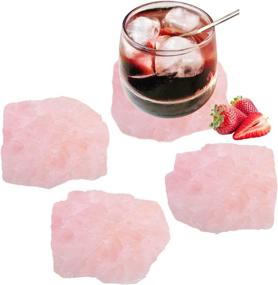 img 4 attached to 🌟 AMOYSTONE Irregular Quartz Coasters for Drinks: Elegant & Functional