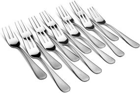 img 4 attached to Snamonkia Small Forks Set of 12, 5.4 Inches, Stainless Steel Dessert Forks, 3-Tine Portable Cocktail Salad Fruit Forks for Party Travel - Appetizer Forks