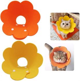 img 4 attached to 🌸 Lanyihome Cat Recovery Collar: Adorable Flower Neck Cat Cones for Post-Surgery Care - Adjustable E Collar for Cats, Kittens, and Rabbits (2pcs)