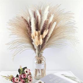 img 4 attached to 75Pcs，Natural Pampas 17Inch Arrangements Wedding