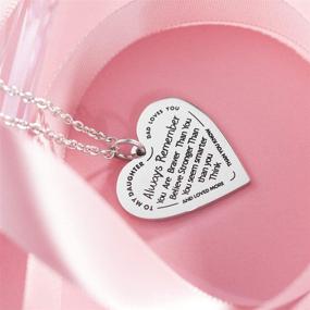 img 3 attached to 🌸 Haoflower Daughter Heart Pendant Necklace: Empowering Motivational Message from Mom and Dad, Crafted in Stainless Steel