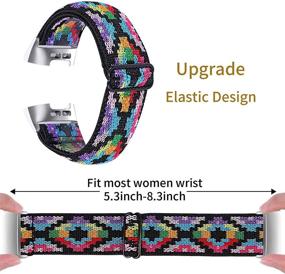 img 3 attached to Hopply Adjustable Elastic Nylon Bands Compatible With Fitbit Charge 4 / Charge 3 / 3SE Bands
