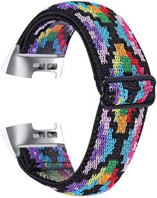 img 4 attached to Hopply Adjustable Elastic Nylon Bands Compatible With Fitbit Charge 4 / Charge 3 / 3SE Bands