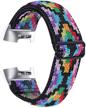 hopply adjustable elastic nylon bands compatible with fitbit charge 4 / charge 3 / 3se bands logo