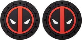 img 4 attached to 🔴 Marvel Comics Deadpool Auto Cup Holder Coaster 2-Pack - Plasticolor 001965R01