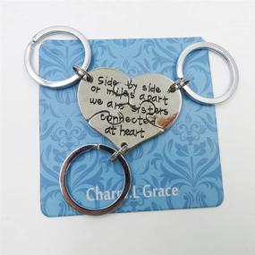 img 1 attached to Charm L Grace Sisters Keychain Pendant