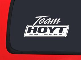 img 1 attached to 🏹 Повышение силы Лука Team Hoyt - белый наклейка на окно для охоты.