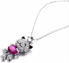 img 3 attached to 🐱 Cute Lucky Cat Swarovski Crystal Pendant Necklace: Perfect Christmas Jewelry Gift for Daughters & Girls