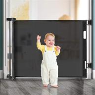 👶 extra wide retractable baby gate with 2 mounting sets: perfect for doorways, stairs, and more! logo