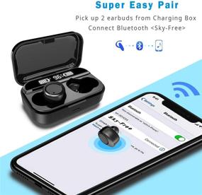 img 3 attached to 🎧 Беспроводные наушники X5: Bluetooth 5.0 наушники для iPhone Android - водонепроницаемость IPX7, Зарядный корпус USB-C, светодиодный дисплей и сенсорное управление