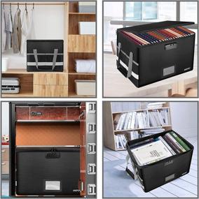 img 3 attached to 🗄️ Lockable File Box: ENGPOW Fireproof File Storage Organizer - Anti-Static, Collapsible Document Box with Handle for Hanging Letter/Legal Folders - Portable Home Office Safe