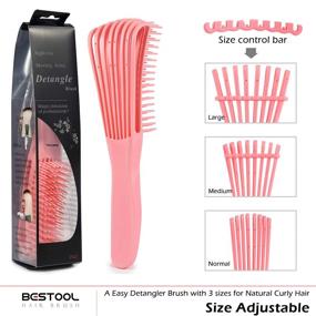 img 3 attached to BESTOOL Detangling Brush for Black Natural Hair, Detangler Brush for Afro 🔑 3/4abc Texture, Faster and Easier Detangle Wet or Dry Hair with No Pain (Pink)