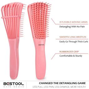 img 2 attached to BESTOOL Detangling Brush for Black Natural Hair, Detangler Brush for Afro 🔑 3/4abc Texture, Faster and Easier Detangle Wet or Dry Hair with No Pain (Pink)