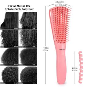 img 1 attached to BESTOOL Detangling Brush for Black Natural Hair, Detangler Brush for Afro 🔑 3/4abc Texture, Faster and Easier Detangle Wet or Dry Hair with No Pain (Pink)