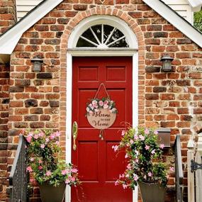 img 1 attached to Cairondin Welcome Wreaths Wooden Farmhouse