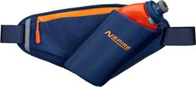 img 4 attached to 🎒 Nspire Hydration Waist Pack - 18oz Flask and Storage Area for Running, Hiking, Walking, Camping, Cycling - True Navy/Tigerlily