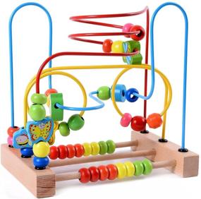 img 4 attached to 🧠 Lewo Wooden Baby Toddler Toys Circle Bead Maze - Entertaining and Educational Toy for Boys and Girls