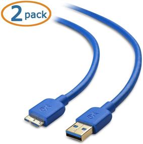 img 2 attached to 🔵 Cable Matters 3 ft Short Blue Micro USB 3.0 Cable (USB to USB Micro B Cable)