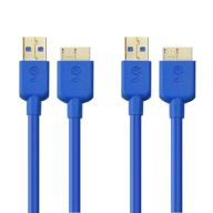 🔵 кабель cable matters длиной 3 фута, короткий синий кабель micro usb 3.0 (usb to usb micro b кабель) логотип